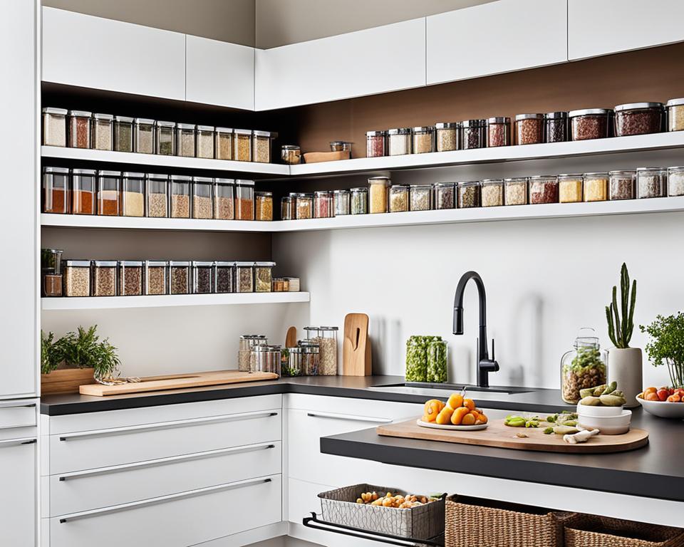 Space-Saving Pull-Out Pantry Kitchen Decor Ideas