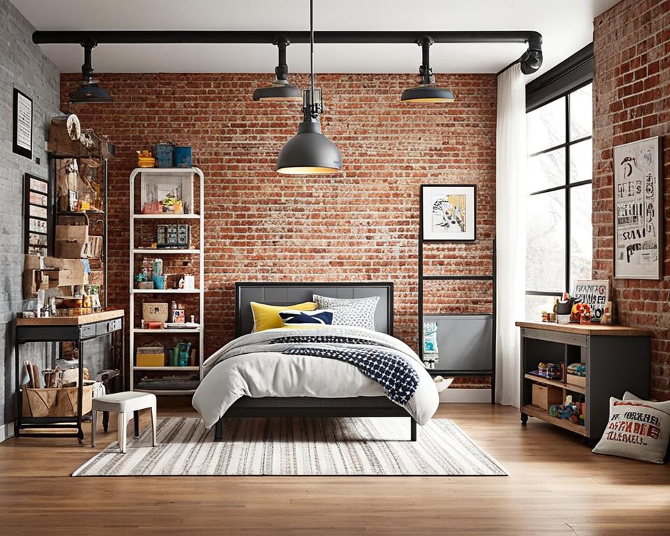 exposed brick kids rooms