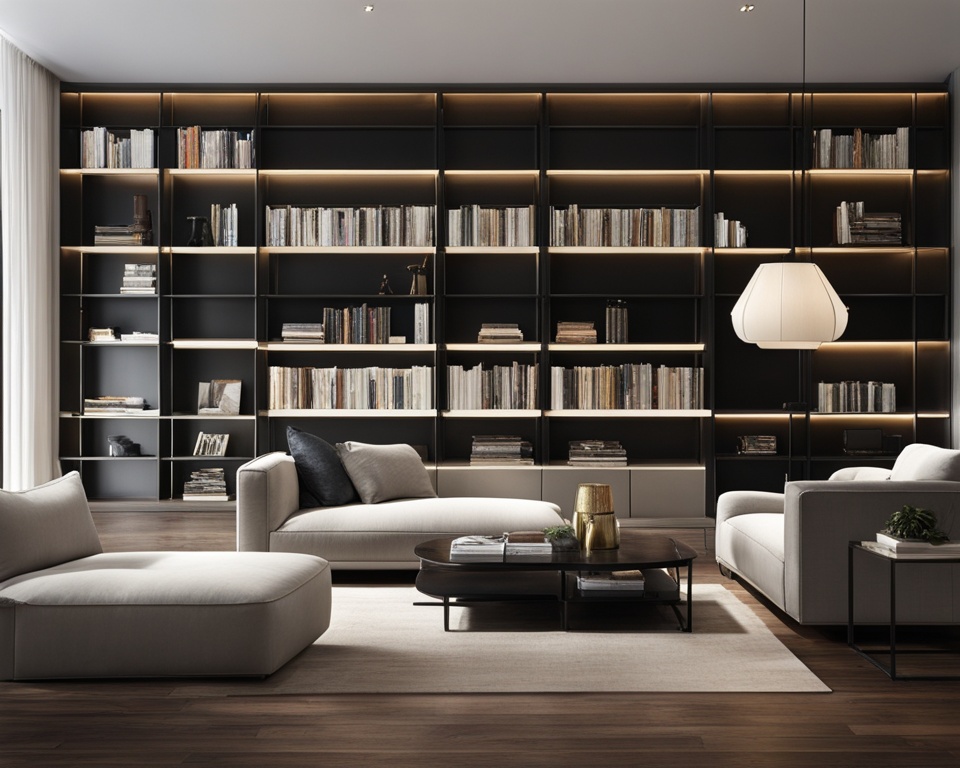 contemporary home library design