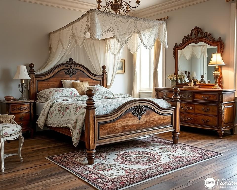 antique bedroom vignettes