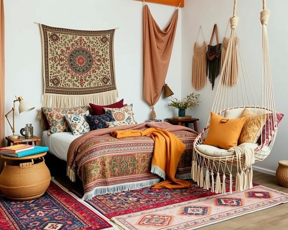 bohemian bedroom textiles