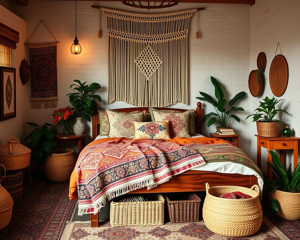 bohemian bedroom textures