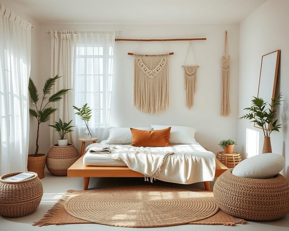 minimalist boho bedroom