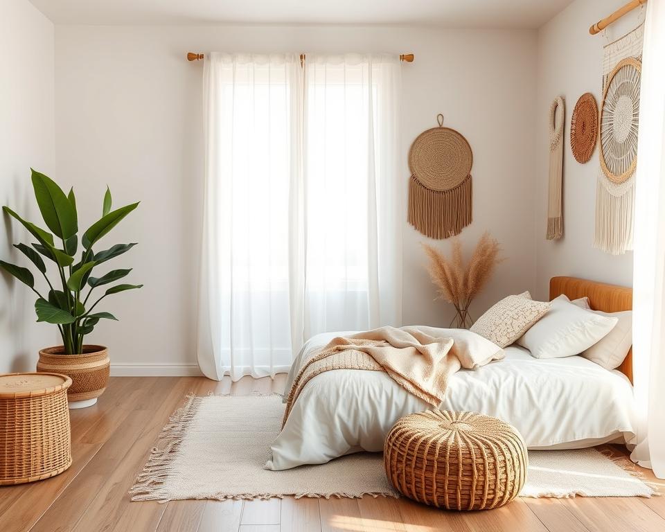 minimalist boho bedroom